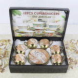 Conjunto De 12 Peças De Café De Porcelana Chinesa E Chá Top