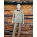 Traje Formal Niño/juvenil Australia Kaki Y Camisa Y Corbata