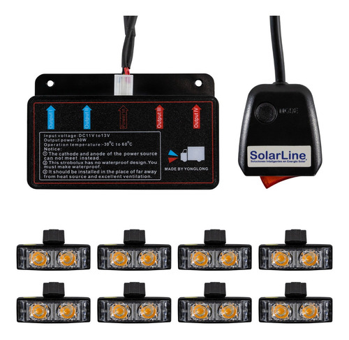 Set 8 Modulos Baliza Led Ambar 2w C/u 16watt 12v Nl301-ambar