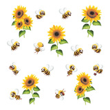 Pegatinas De Pared C Small Bees, Animales, Plantas De Giraso