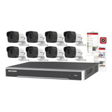 Kit Ip Full Poe Hikvision Nvr 16 Ch + 8 Bullet 2mp + Disco