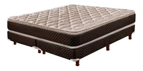 Sommier Sommier Cannon Espuma Exclusive Pillow Top King De 200cmx180cm  Marrón Y Beige Con Base Dividida