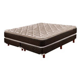 Sommier Sommier Cannon Espuma Exclusive Pillow Top King De 200cmx180cm  Marrón Y Beige Con Base Dividida