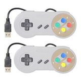 Pack 2 Controles Joystick Compatible Snes Usb Pc - Mac- Wins