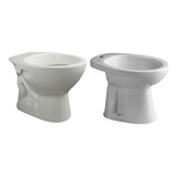 Juego Baño Andina Ferrum Inodoro Corto Bidet 1 Agujero