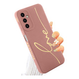 Funda Para Galaxy A14 Diseño De Letras De Amor Chapado En La