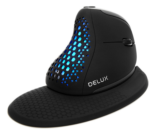 Mouse Vertical, Tela Oled, 5dpi, 6 Teclas, Com Descanso Para