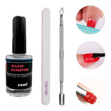 Kit Removedor Magico En Gel Semipermanente Esmalte 10ml Lima