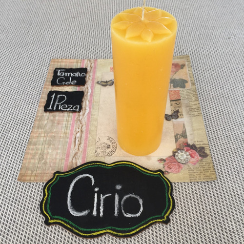 Cirio Liso - Color Amarillo - Grande I 1 Pieza