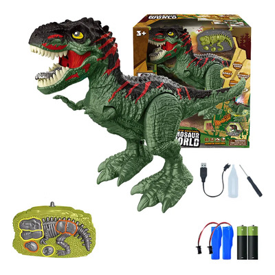 Dinosaurio De Juguete Con Control Remoto Zling Luces Rugidos Spray Verde | Envío gratis