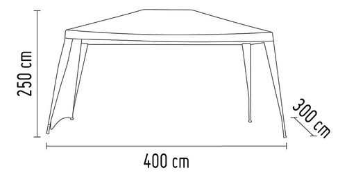 Toldo Carpa Poliester Verde 3x4 X2.5 M Camping Parasol