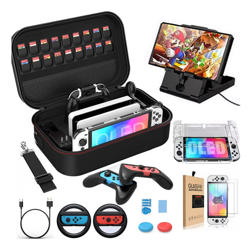 Kit De Accesorios Con Estuche Para Nintendo Switch Oled 12n1