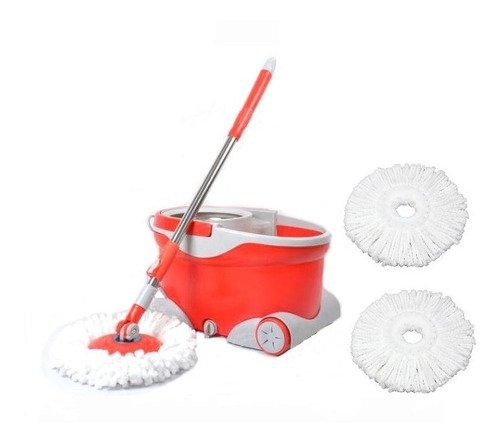 Spin Mop 360 Con 3 Mopas Trapeador Lampazo Ac/inox Balde