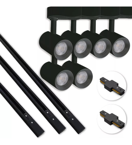 Kit Eletreficado Trilhos 3m + 6 Spots Led 15w Bivolt 3 Tons