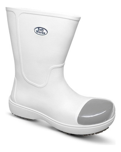 Bota Cano Curto Bico Composite Acqua Soft Works Branca Bb86