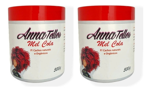 Kit 2 Mel Cola Anna Telles 500g Tratamento Cabelo Cachos