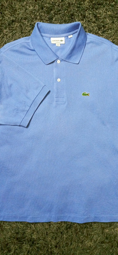 Playera Diseñador Tipo Polo Lacoste Talla Xl Algodón Azul.