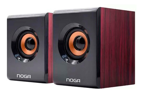 Parlante Noga Usb Ng-508p 2.0 Stereo Pc Madera 6w C/ Volumen