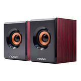 Parlante Noga Usb Ng-508p 2.0 Stereo Pc Madera 6w C/ Volumen