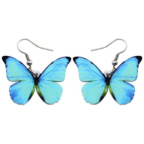 Joyería Bonsny Gota Cuelgan Grandes Morpho Menelao Mariposa 