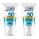 Kit C/ 2 Protetor Solar Facial Hidratante Avon Sun  Fps 50