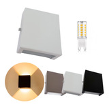 3 Arandela Slim 2 Focos Parede Externa/interna  + Led G9 7w 