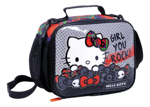 Lunchera Hello Kitty Girl You Rock Wabro Infantil 74317 Color Negro