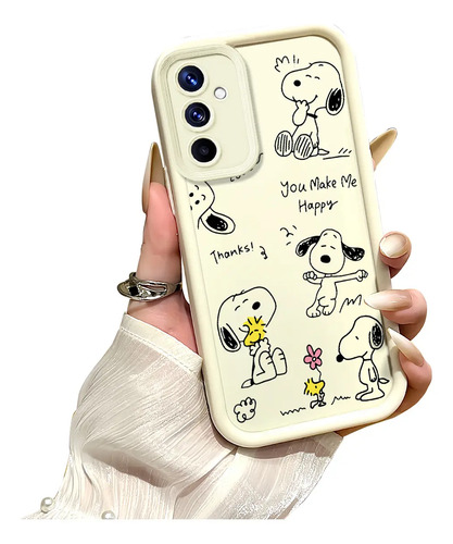 Funda Samsung Galaxy Snoopy Silicona Impresión Hd Uso Rudo Arte Divertido Flores