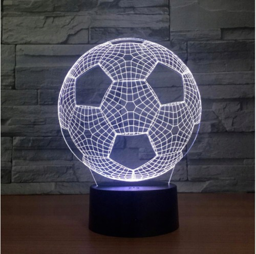 Lampara 3d Led Pelota Futbol Deporte Ilusion 7 Colores 