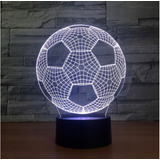 Lampara 3d Led Pelota Futbol Deporte Ilusion 7 Colores 