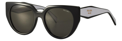 Prada Spr 14w 09q-5so Oversized Cat Eye Black White