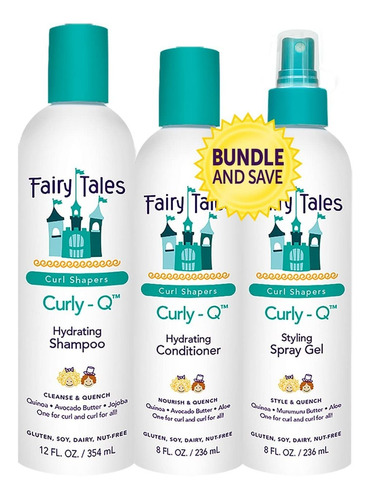 Fairy Tales Curly Q Daily Kids - Champú Acondicionador, Spra