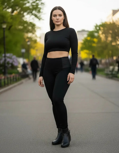 Leggings Control De Abdomen Y Levanta Pompa, Cintura Alta