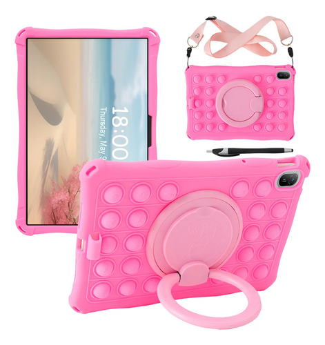 Funda Infantil De Silicona Para Huawei Matepad Se De 11 Pulgadas 2024 Ags6-w00 Ags6-w09 Ags6-l09 Con Soporte De Burbujas Y Correa