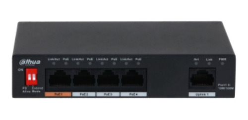 Switch Poe Dahua 4p 10/100 + 1p Uplink, Hi-poe Pfs3005-4et-6