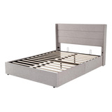 Base De Cama Almacenable Tamaño Queen Color Beige Allewie