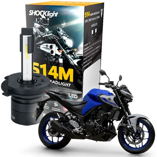 Lâmpada Ultra Led H4 Shocklight Farol Moto Yamaha Mt 03