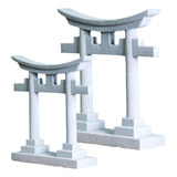 2 Piezas De Piedra De Imitación Torii Puerta Decoración De