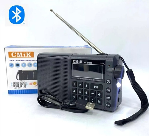 Radio Onda Corta Mp3 Parlante Am/fm Sw Portátil Pantalla Led