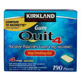 Chicles Nicotina Quit4 4mg 190 Pza Sabor Original Kirkland