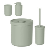 Kit Acessórios De Banheiro Conjunto Higiene Lavabo Verde