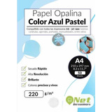 Opalina Lisa Color Azul Pastel A4 220gr Doble Faz 50 Hojas