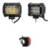 2 Faro 12 Led 24w Luz Dual Switch 5 Funciones Fijo Y Extrobo