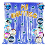 Kit Mi Bautizo Globos Metalico Letra 35 Cm Recuerdos M75