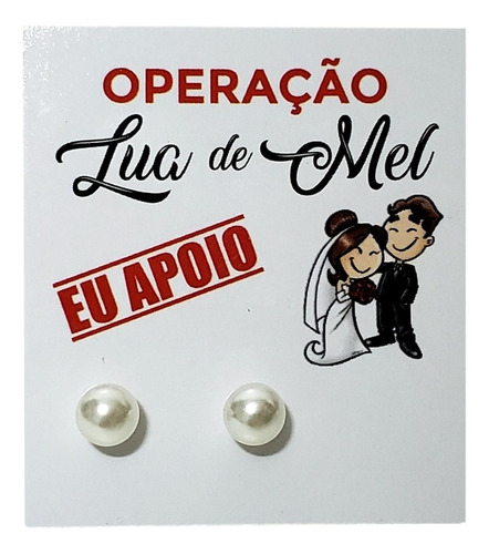 Kit 50 Pares Brinco De Pérola Operação Lua De Mel 