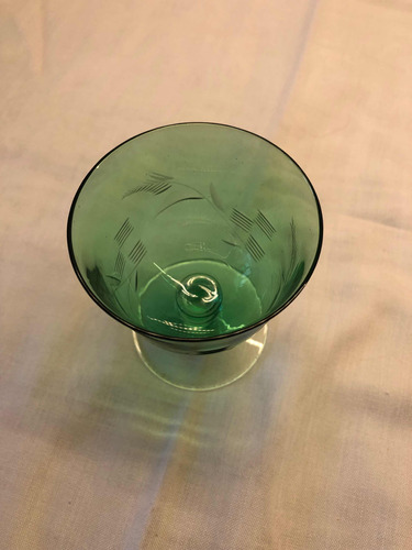 Copas Antiguas Cristal Verdes Y También Transparentes