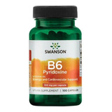 Swanson - Vitamina B6 Pyridoxine 100mg 100 Capsulas