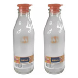 Botella De Vidrio 500ml Con Tapa Jugo Agua Siena