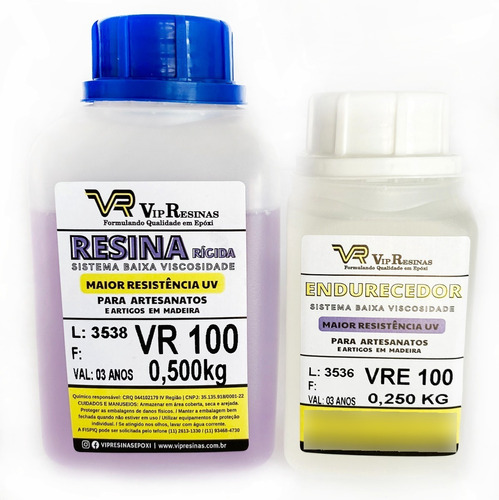 Resina Epoxi Uv Vr100 750g (baixa Espessura) / Vip Resinas
