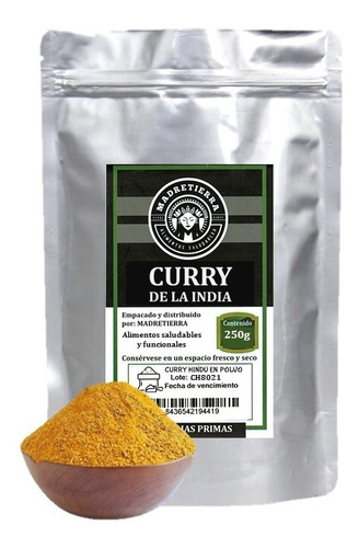 Curry En Polvo X250g (1/2 Libra) 100% Nat - g a $40